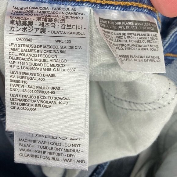 Levis Wedgie Straight Jeans Blue Revolve Size 29 x 26 Button Fly High Rise Denim - Picture 8 of 13